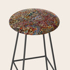 Enchanting Antique Nature Kashmar  Stool Gallery Image 2