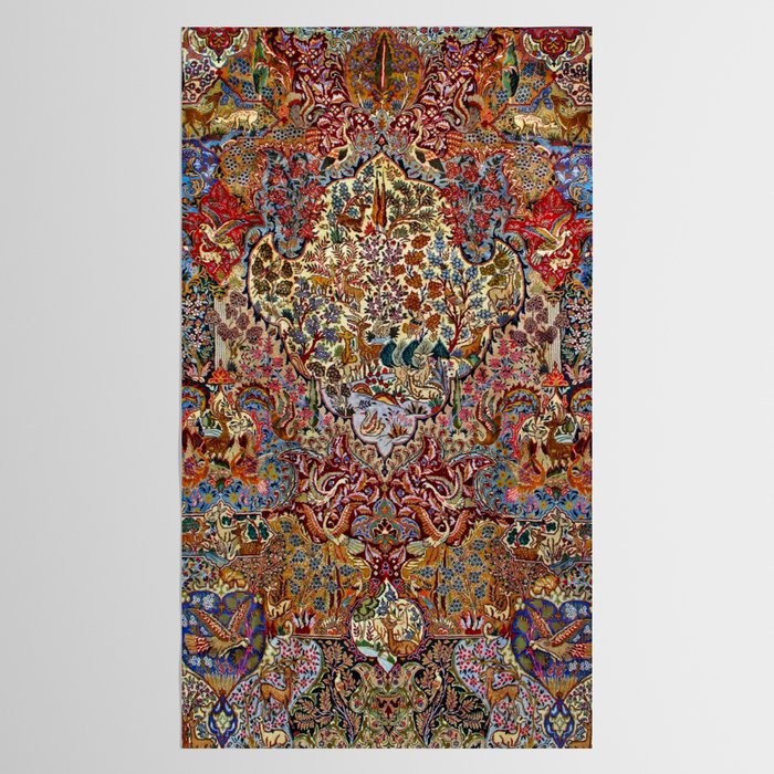 Enchanting Antique Nature Kashmar  Tablecloth Gallery Image 2