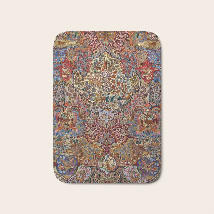 Enchanting Antique Nature Kashmar  Bath Mat Gallery Image 1