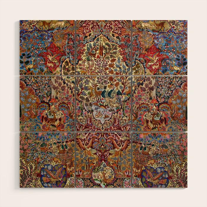 Enchanting Antique Nature Kashmar  Wood Wall Art Gallery Image 1