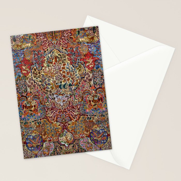 Enchanting Antique Nature Kashmar  Stationery Card Gallery Image 2