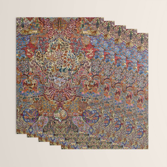Enchanting Antique Nature Kashmar  Wrapping Paper Gallery Image 3