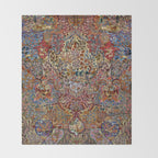 Enchanting Antique Nature Kashmar  Throw Blanket Gallery Image 2