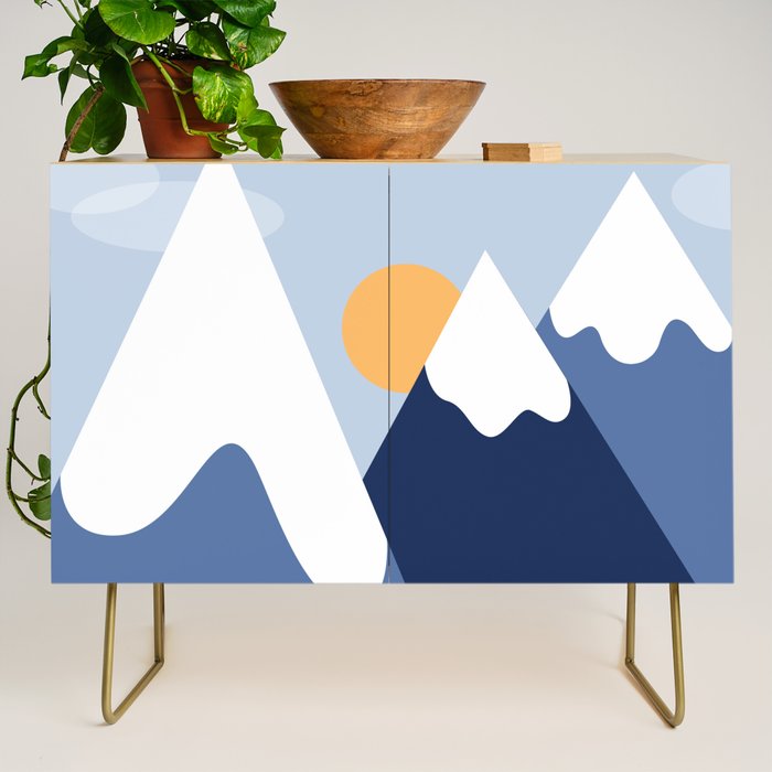 Dawn in the snowy mountains Credenza Gallery Image 1