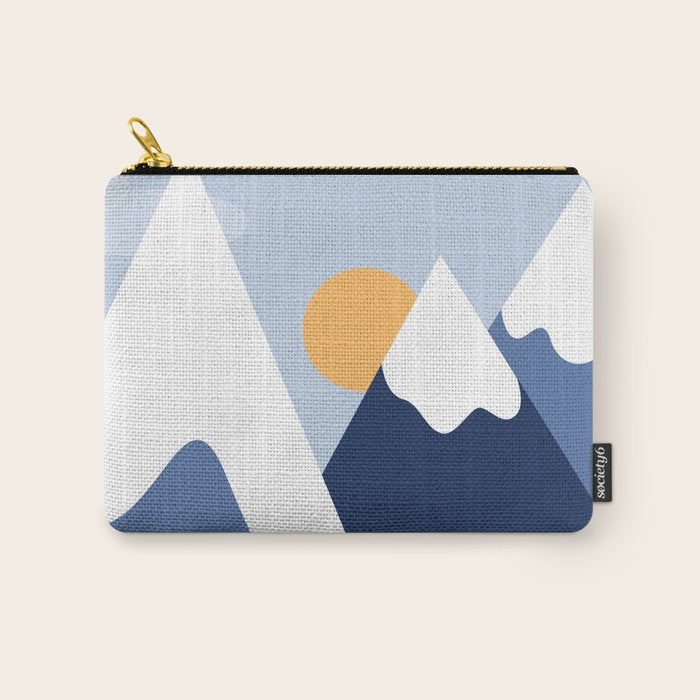 Dawn in the snowy mountains Carry All Pouch Gallery Image 1