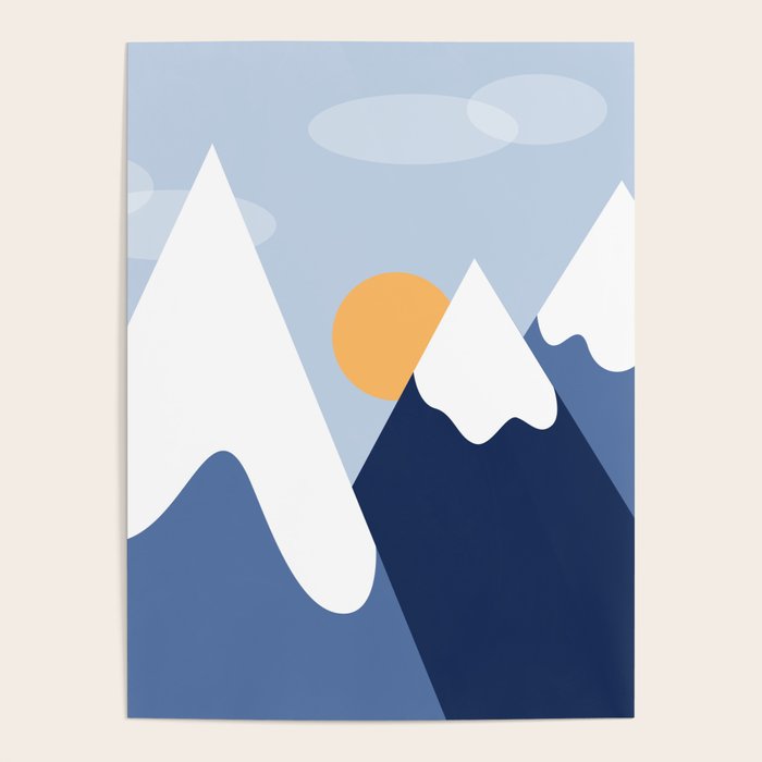 Dawn in the snowy mountains Poster Gallery Image 4