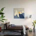 Dawn in the snowy mountains Wood Wall Art Gallery Image 2