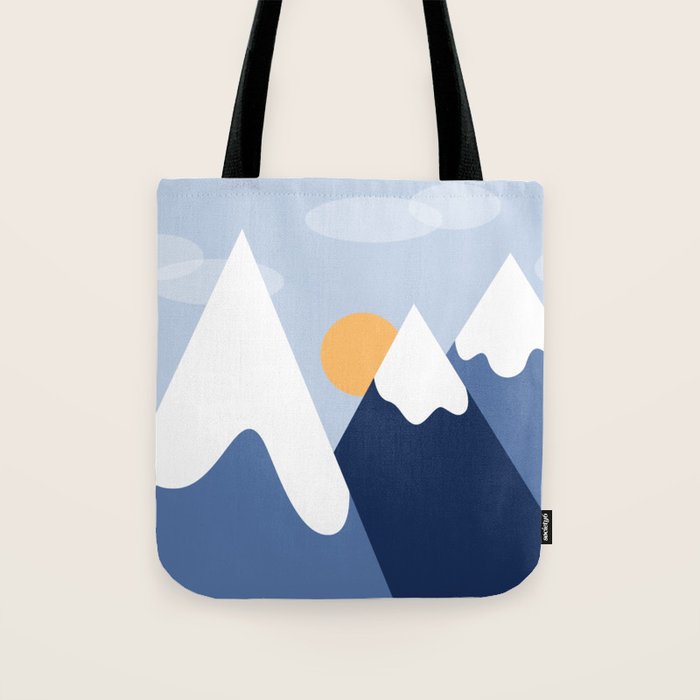 Dawn in the snowy mountains Tote Bag Gallery Image 1