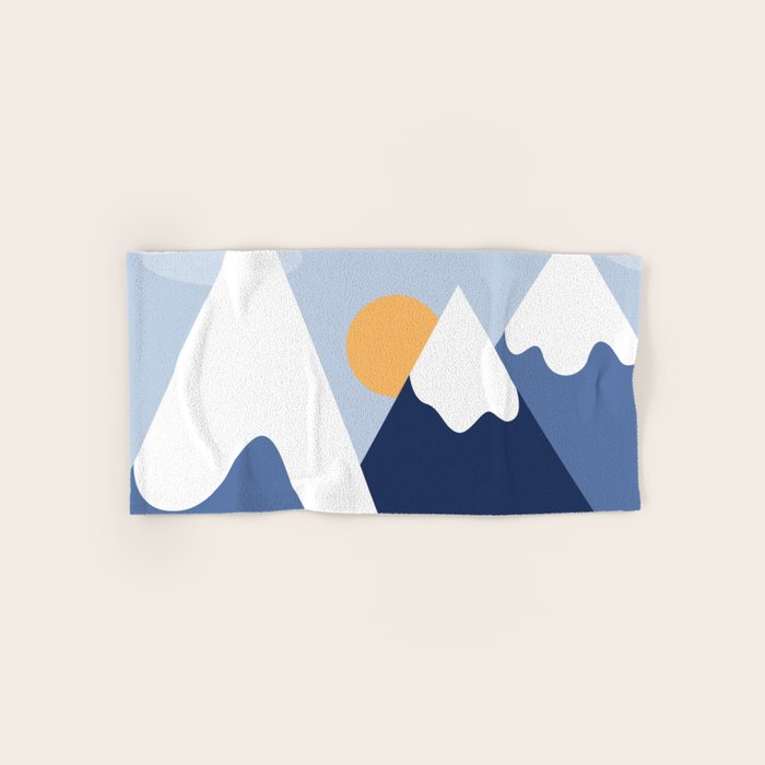 Dawn in the snowy mountains Bath Towel Gallery Image 1