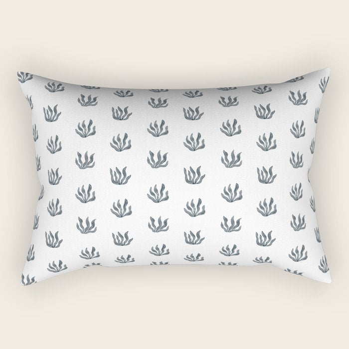 Sea Grass . Navy Rectangular Pillow Gallery Image 2