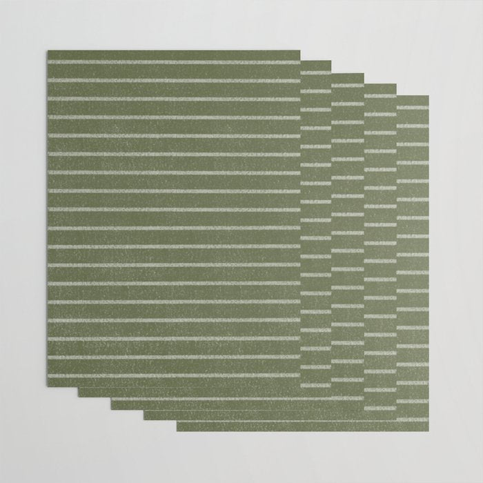 Classic Stripe (Moss Green) Wrapping Paper Gallery Image 3