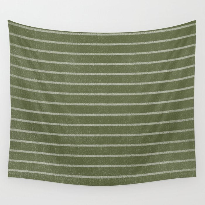Classic Stripe (Moss Green) Wall Tapestry Gallery Image 4