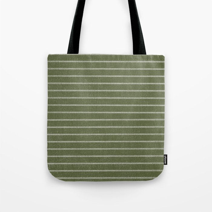 Classic Stripe (Moss Green) Tote Bag Gallery Image 1