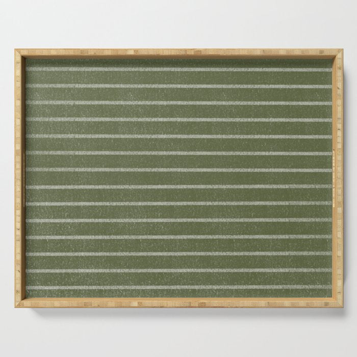 Classic Stripe (Moss Green) Serving Tray Gallery Image 1
