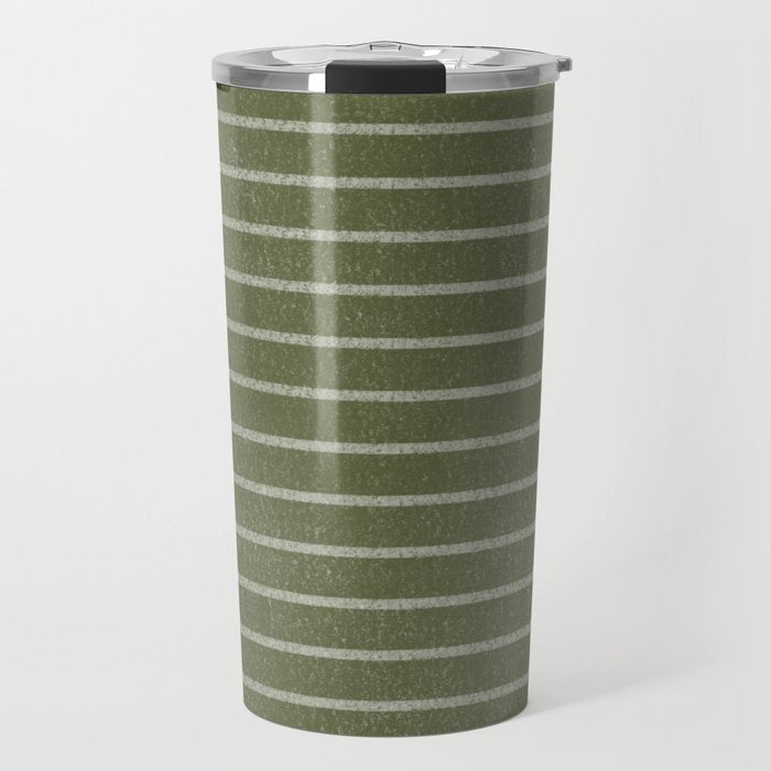 Classic Stripe (Moss Green) Travel Mug Gallery Image 1