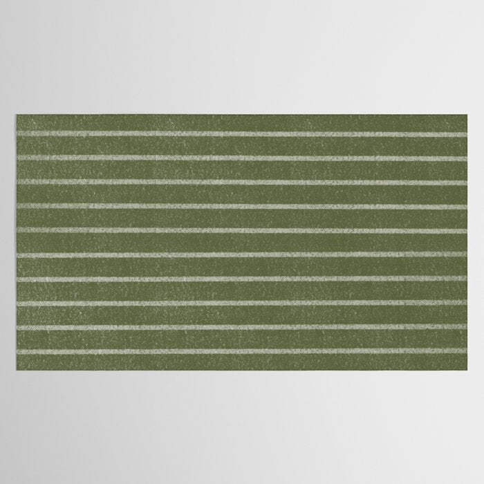 Classic Stripe (Moss Green) Tablecloth Gallery Image 2