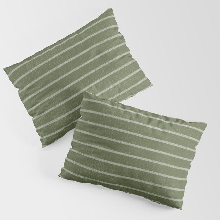 Classic Stripe (Moss Green) Pillow Sham Gallery Image 3