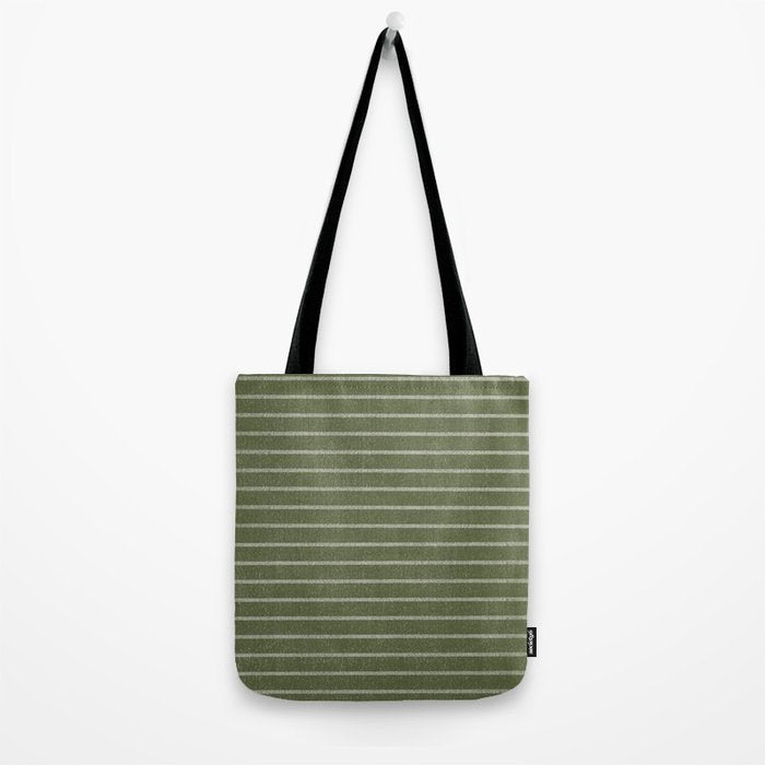 Classic Stripe (Moss Green) Tote Bag Gallery Image 2