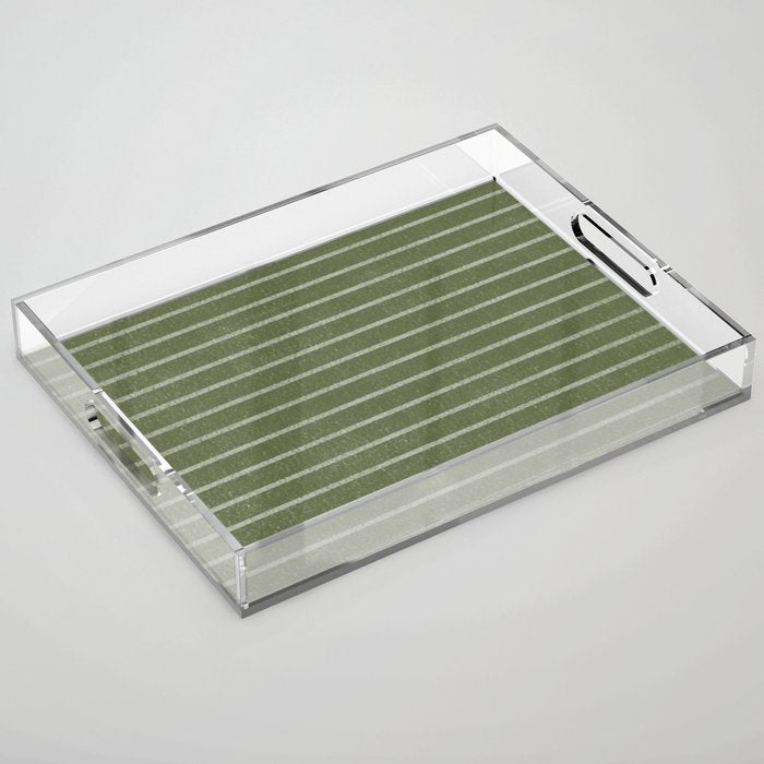 Classic Stripe (Moss Green) Acrylic Tray Gallery Image 1
