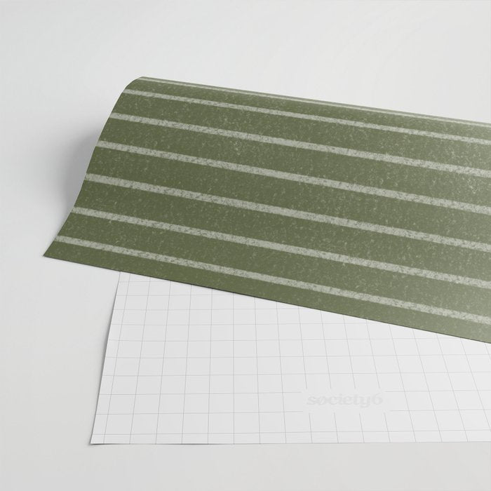 Classic Stripe (Moss Green) Wrapping Paper Gallery Image 2
