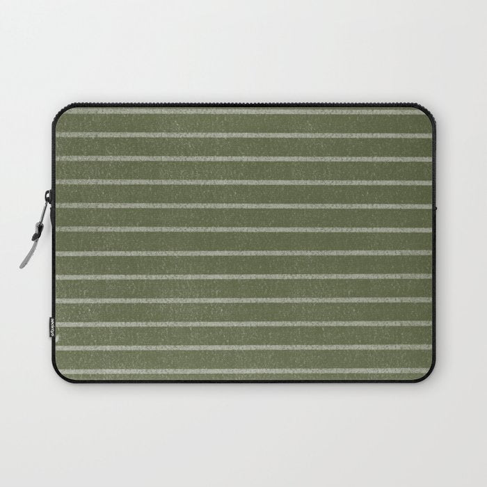 Classic Stripe (Moss Green) Laptop Sleeve Gallery Image 1