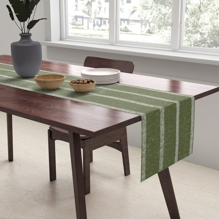 Classic Stripe (Moss Green) Table Runner Gallery Image 2
