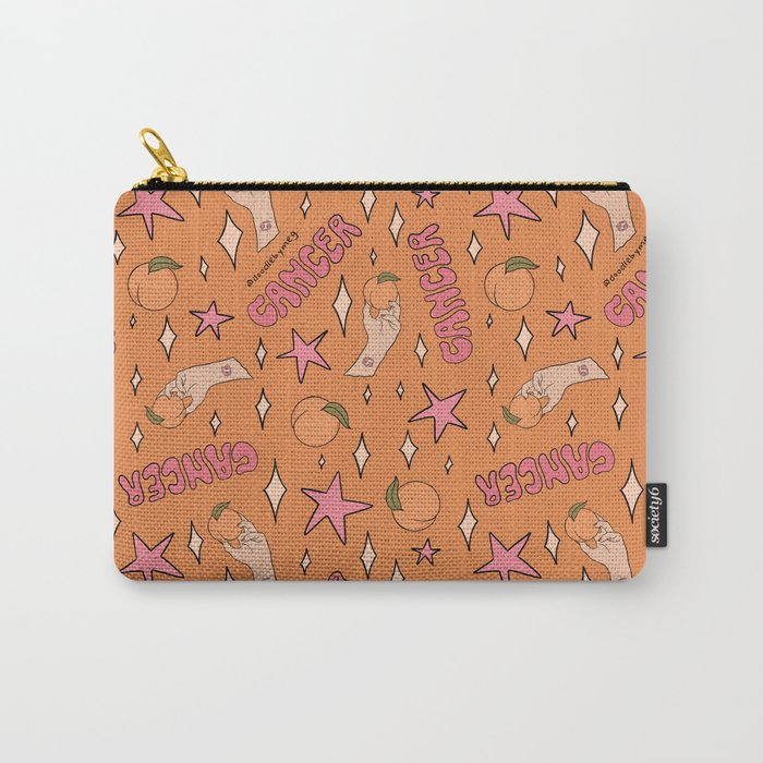 Cancer Peach Print Carry All Pouch Gallery Image 1