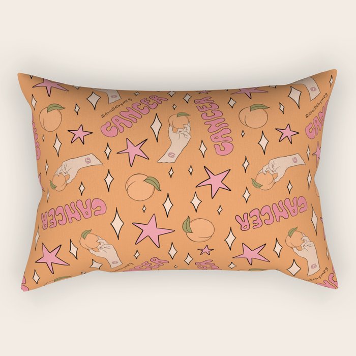 Cancer Peach Print Rectangular Pillow Gallery Image 1