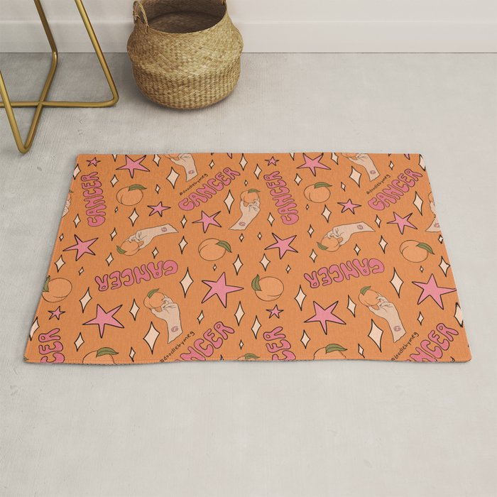 Cancer Peach Print Rug Gallery Image 1