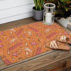 Cancer Peach Print Outdoor Rug Gallery Image 2