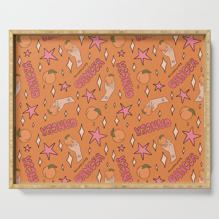 Cancer Peach Print Serving Tray Gallery Image 1