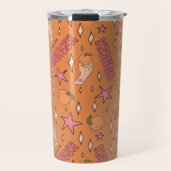 Cancer Peach Print Travel Mug Gallery Image 1