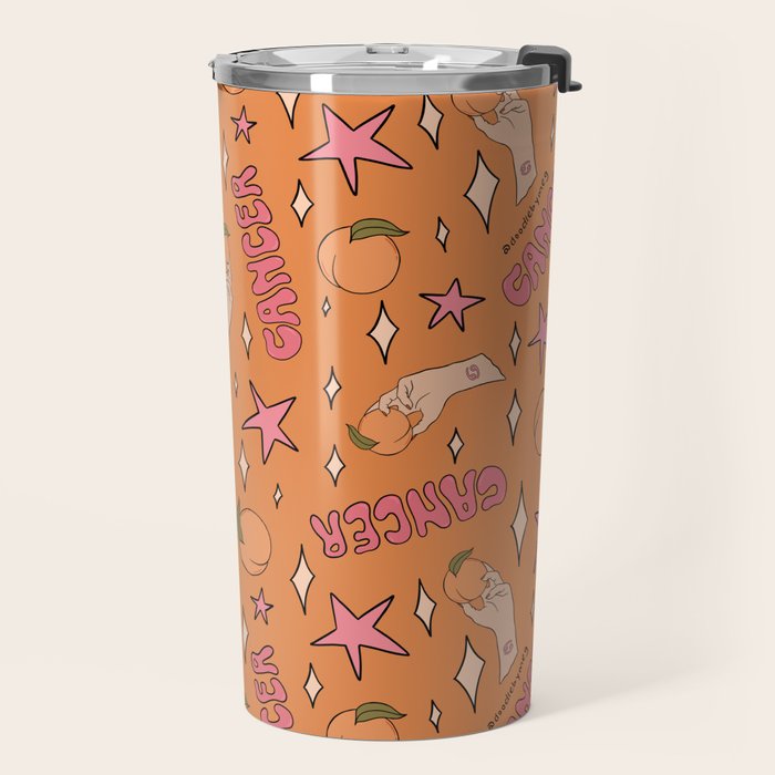 Cancer Peach Print Travel Mug Gallery Image 2