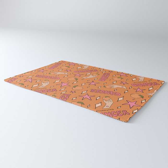Cancer Peach Print Rug Gallery Image 3