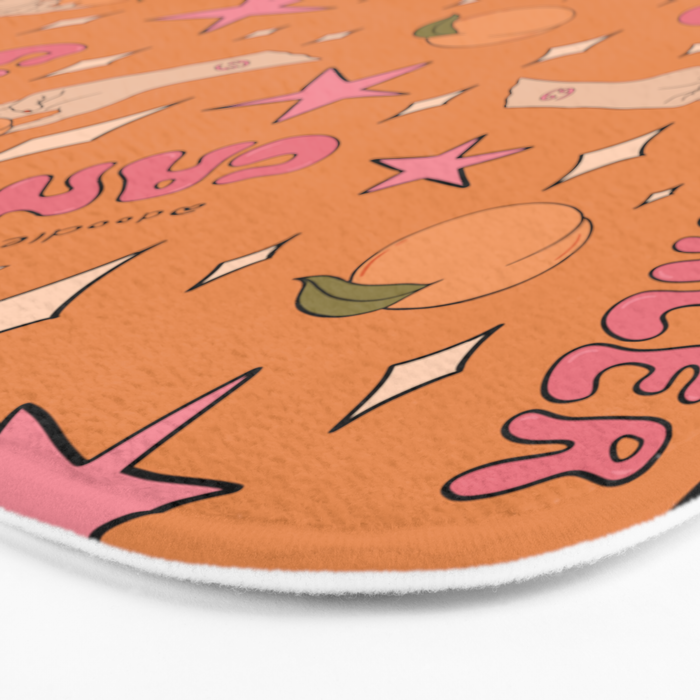 Cancer Peach Print Bath Mat Gallery Image 3