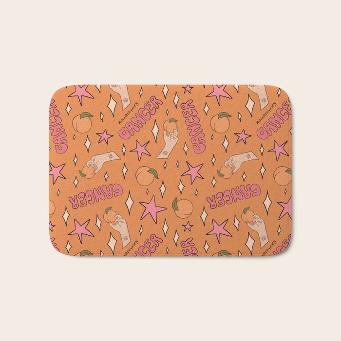 Cancer Peach Print Bath Mat Gallery Image 1