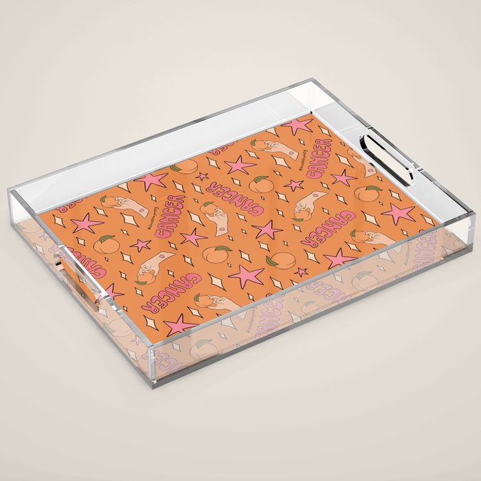 Cancer Peach Print Acrylic Tray Gallery Image 1