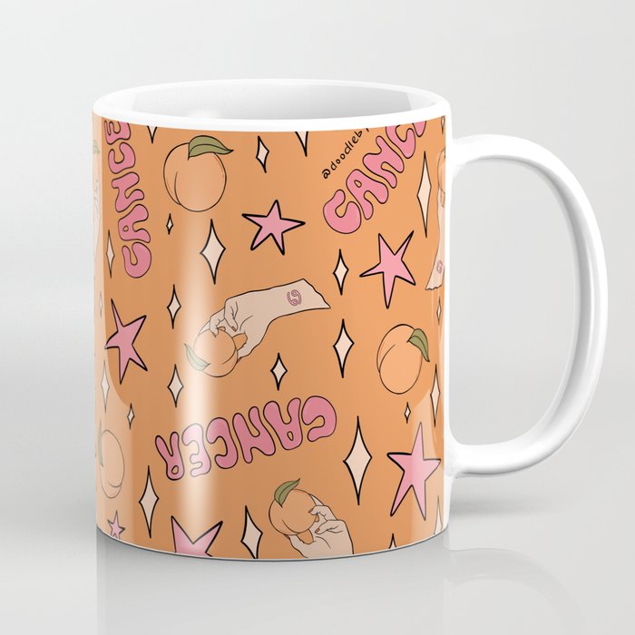 Cancer Peach Print Coffee Mug Gallery Image 1