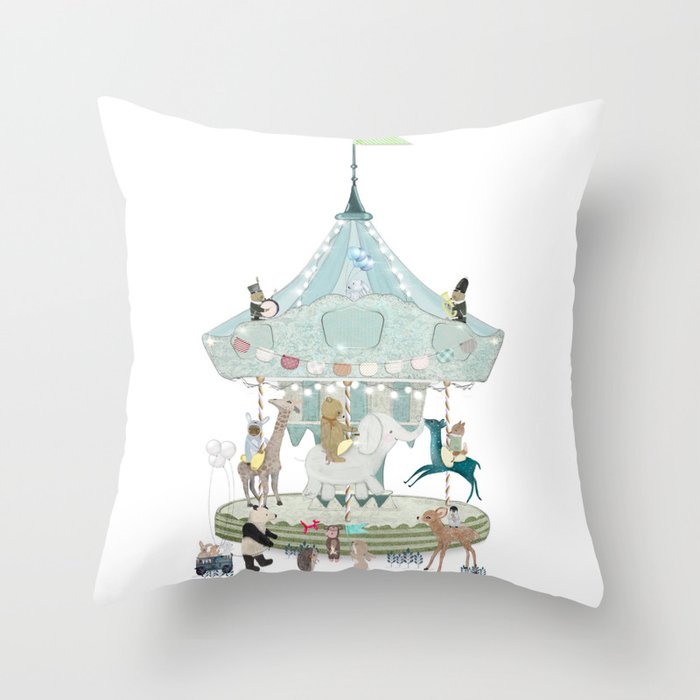 little carousel Throw Pillow Gallery Image 6