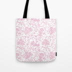 Vintage blush pink white bow floral polka dots Tote Bag Gallery Image 1