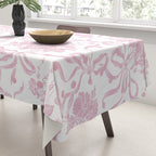 Vintage blush pink white bow floral polka dots Tablecloth Gallery Image 3