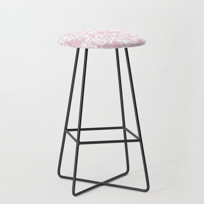 Vintage blush pink white bow floral polka dots Stool Gallery Image 1