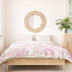 Vintage blush pink white bow floral polka dots Duvet Cover Gallery Image 3