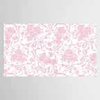 Vintage blush pink white bow floral polka dots Tablecloth Gallery Image 2