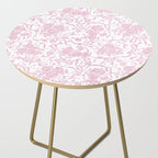 Vintage blush pink white bow floral polka dots Side Table Gallery Image 2
