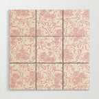 Vintage blush pink white bow floral polka dots Wood Wall Art Gallery Image 1