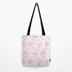 Vintage blush pink white bow floral polka dots Tote Bag Gallery Image 2