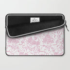 Vintage blush pink white bow floral polka dots Laptop Sleeve Gallery Image 2