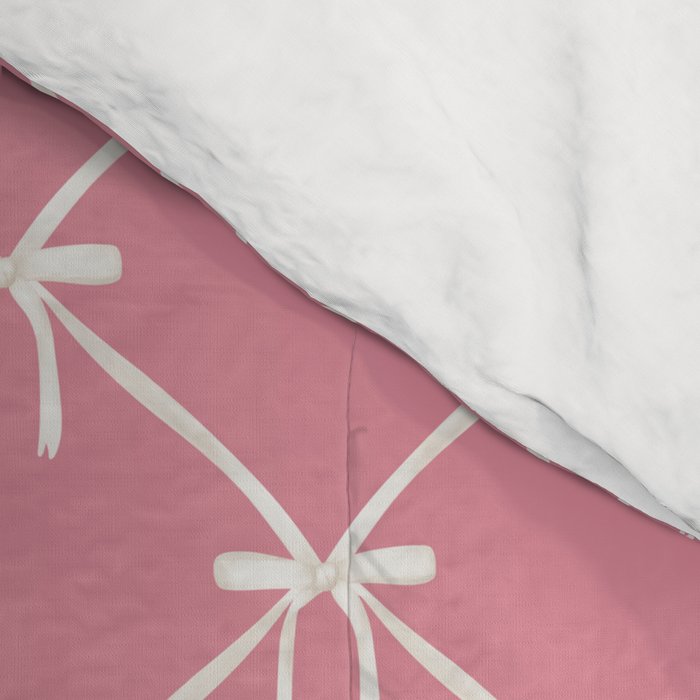 Bows & Ribbons Pattern LI 90s Bubblegum Pink Comforter Gallery Image 4