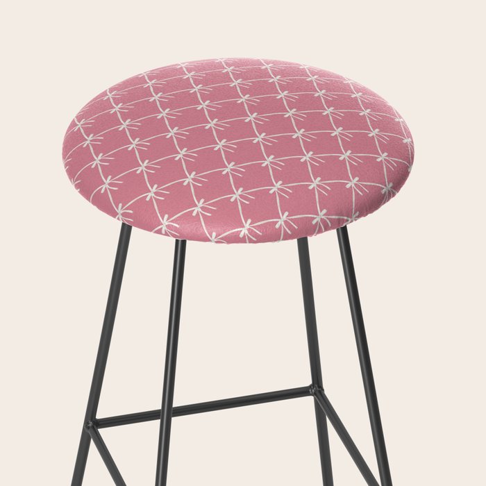 Bows & Ribbons Pattern LI 90s Bubblegum Pink Stool Gallery Image 2